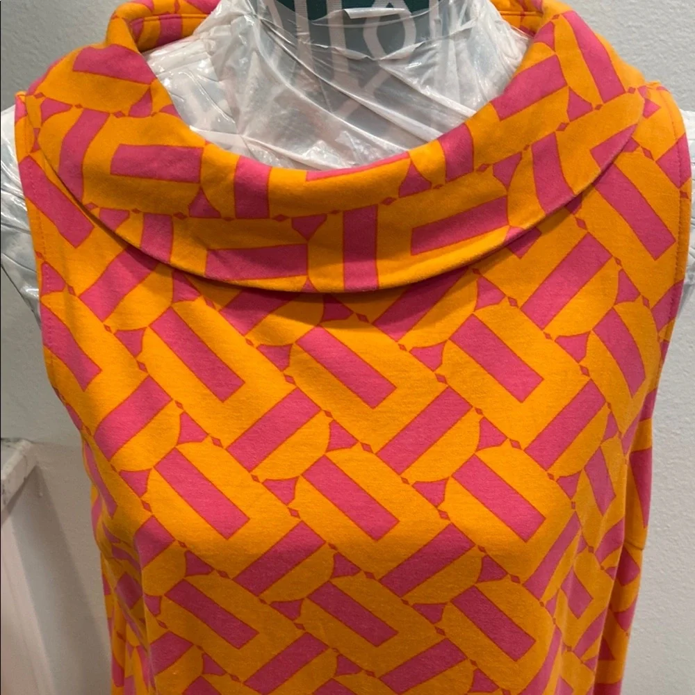 Trina Turk Orange and Pink Geometric Mini Dress - Picture 2 of 8